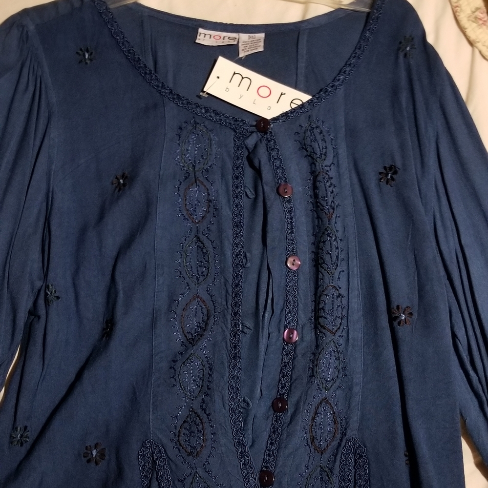 Front button crop top with bell sleeves